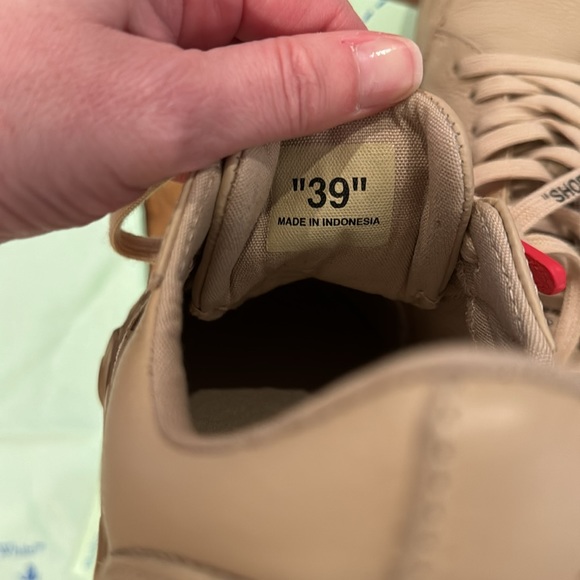 Off-White Low Vulcanized Calf Leather Sneakers in Sand - Picture 12 of 16